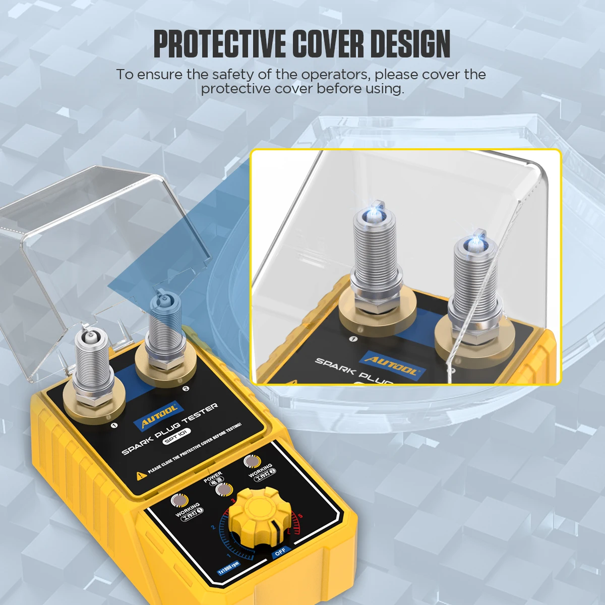 Fast Delivery Spark Tester L SPT101 Car Spark Plug Tester With Auto Adjustable Double Hole Detector Ignition Plug Analyzer
Fast Delivery Spark Tester L SPT101 Car Spark Plug Tester With Auto Adjustable Double Hole Detector Ignition Plug Analyzer