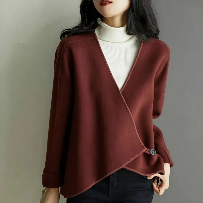 Y2K Spring Autumn Woolen Jacket 2024 New V-Neck Loose Women's Clothes Coat Solid Color Fashion Single Buckle Female Outeawer
Y2K Spring Autumn Woolen Jacket 2024 New V-Neck Loose Women's Clothes Coat Solid Color Fashion Single Buckle Female Outeawer
