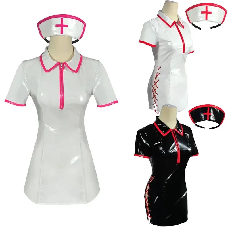 Anime Chainsaw Man Cosplay Costume Makima Nurse Uniform Artificial PU Leather Dresses and Nurse Cap
Anime Chainsaw Man Cosplay Costume Makima Nurse Uniform Artificial PU Leather Dresses and Nurse Cap
