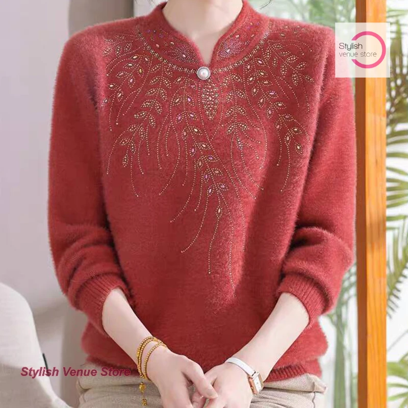 Korean middle-aged and elderly mink velvet sweater in autumn and winter women padded warm plus size knitted bottoming shirt
Korean middle-aged and elderly mink velvet sweater in autumn and winter women padded warm plus size knitted bottoming shirt