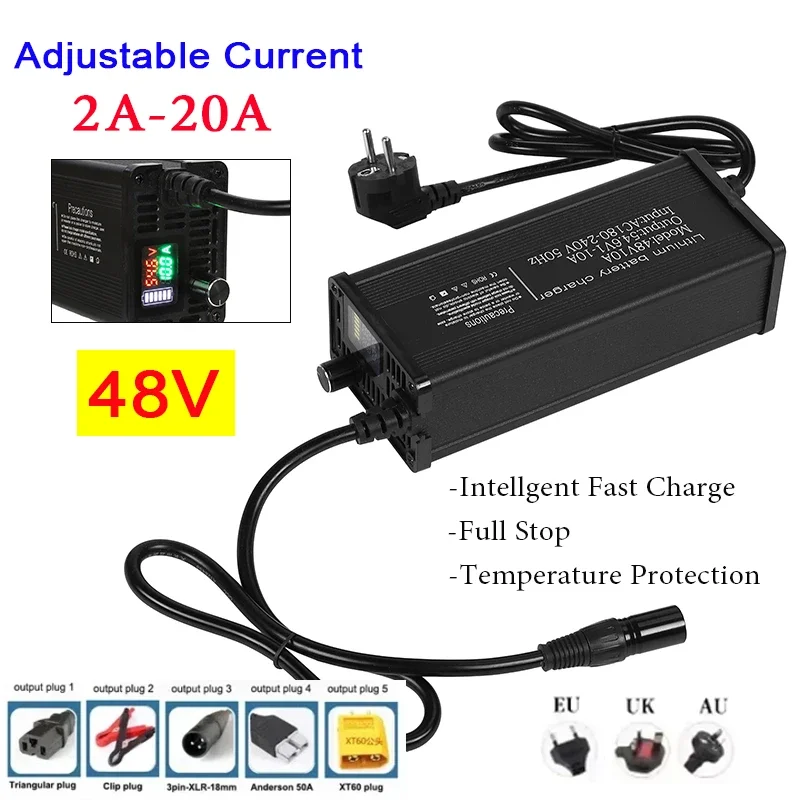 48V 2-8A 2-10A 2-15A 2-20A Adjustable Current Lithium Battery Charger LED High power Electric Bike Battery Fast Charger
48V 2-8A 2-10A 2-15A 2-20A Adjustable Current Lithium Battery Charger LED High power Electric Bike Battery Fast Charger