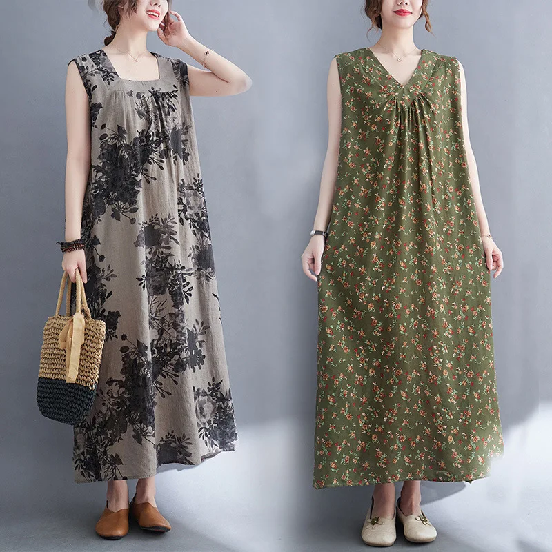Summer 2026 Women's Loose Cotton Lin Vest Long Dress Slimming Sleeve Dress A-Line Midi Skirt Cleanfit Style Polyester Fabric
Summer 2026 Women's Loose Cotton Lin Vest Long Dress Slimming Sleeve Dress A-Line Midi Skirt Cleanfit Style Polyester Fabric