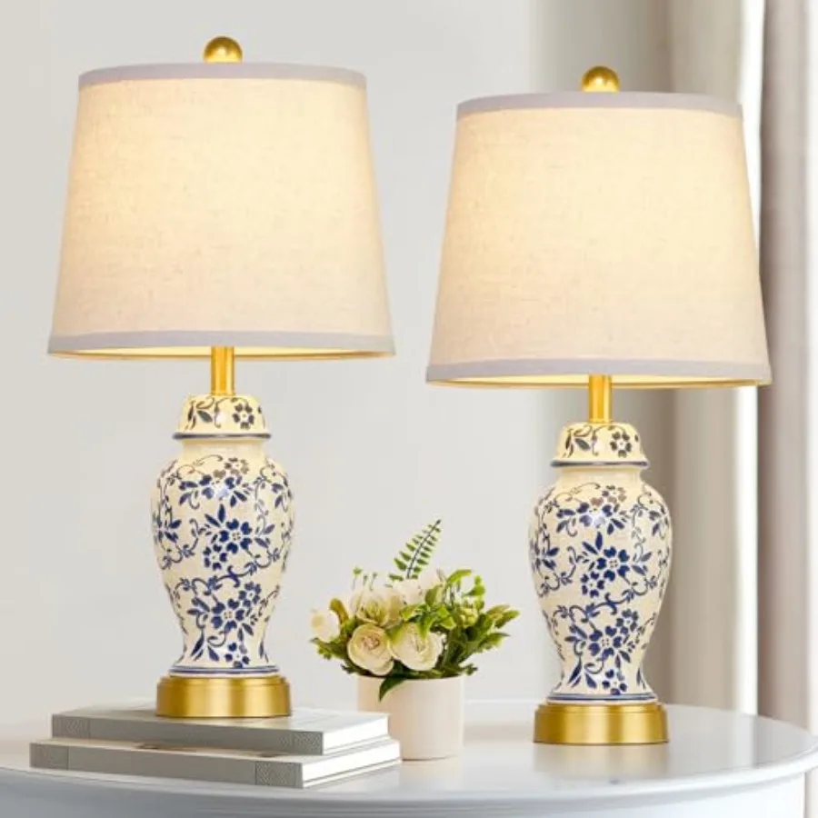 Ceramic Table Lamps Set of 2 for Living Room Bedroom Bedside Traditional Blue Porcelain Classic Table Lamp for Nightstand Entry
Ceramic Table Lamps Set of 2 for Living Room Bedroom Bedside Traditional Blue Porcelain Classic Table Lamp for Nightstand Entry