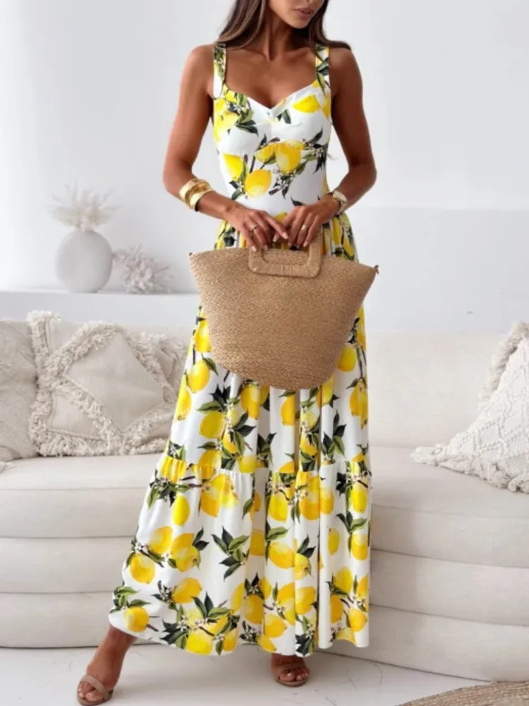 Dresses For Women Printed Fashion Sexy V Neck Spaghetti Strap Long Dress Casual Elegant Robe Female Clothing 2025 Summer Vestido
Dresses For Women Printed Fashion Sexy V Neck Spaghetti Strap Long Dress Casual Elegant Robe Female Clothing 2025 Summer Vestido