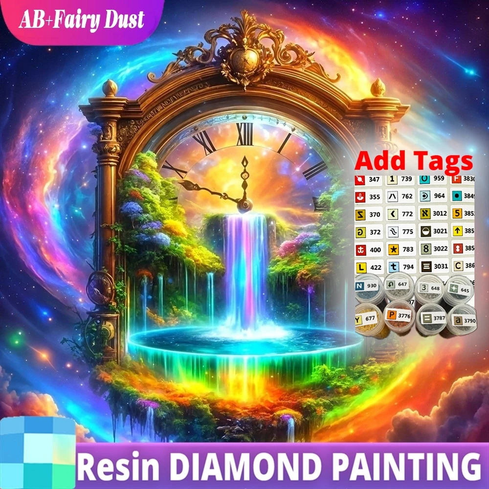 Resin Fairy Dust AB Diamond Painting Clock DIY 5D Full Square Round Drill Embroidery Waterfall Scenery Mosaic Landscape Home Dec
Resin Fairy Dust AB Diamond Painting Clock DIY 5D Full Square Round Drill Embroidery Waterfall Scenery Mosaic Landscape Home Dec