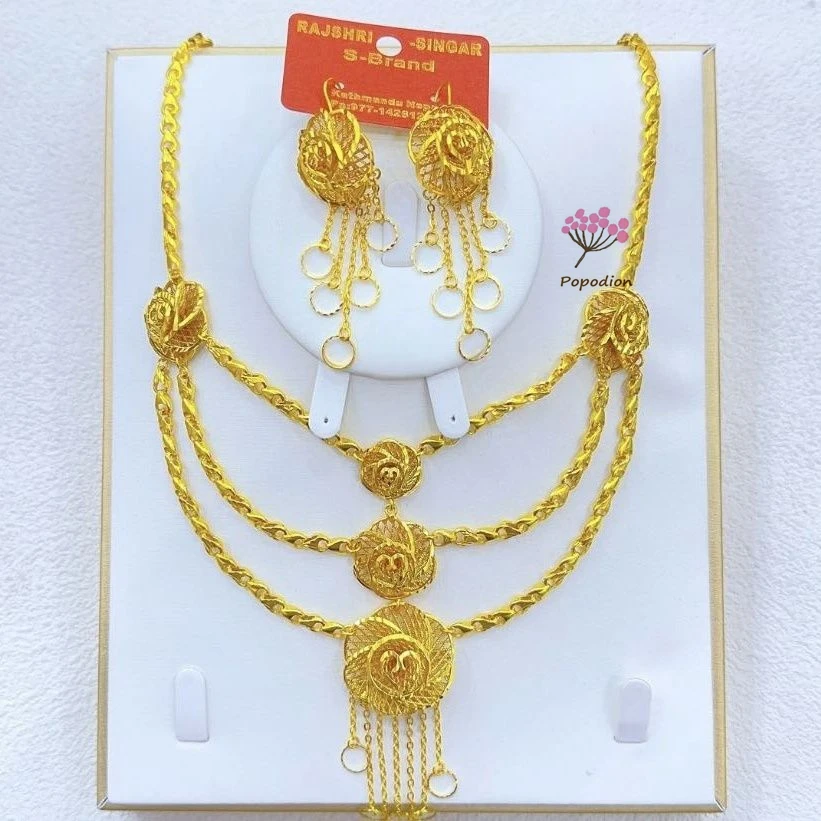 Dubai New 24K Gold Plated Necklace Earrings for Women's Wedding Party Jewelry Set Gift YY10531
Dubai New 24K Gold Plated Necklace Earrings for Women's Wedding Party Jewelry Set Gift YY10531