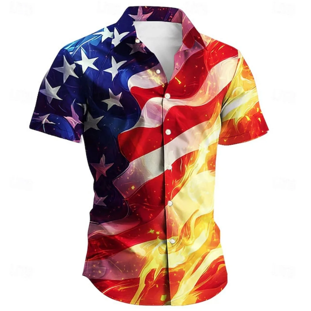 Fashion Men's Shirt Summer Outdoor Casual Short Sleeve Tops American Flag Printed OverSize Men's Trendy Clothing
Fashion Men's Shirt Summer Outdoor Casual Short Sleeve Tops American Flag Printed OverSize Men's Trendy Clothing