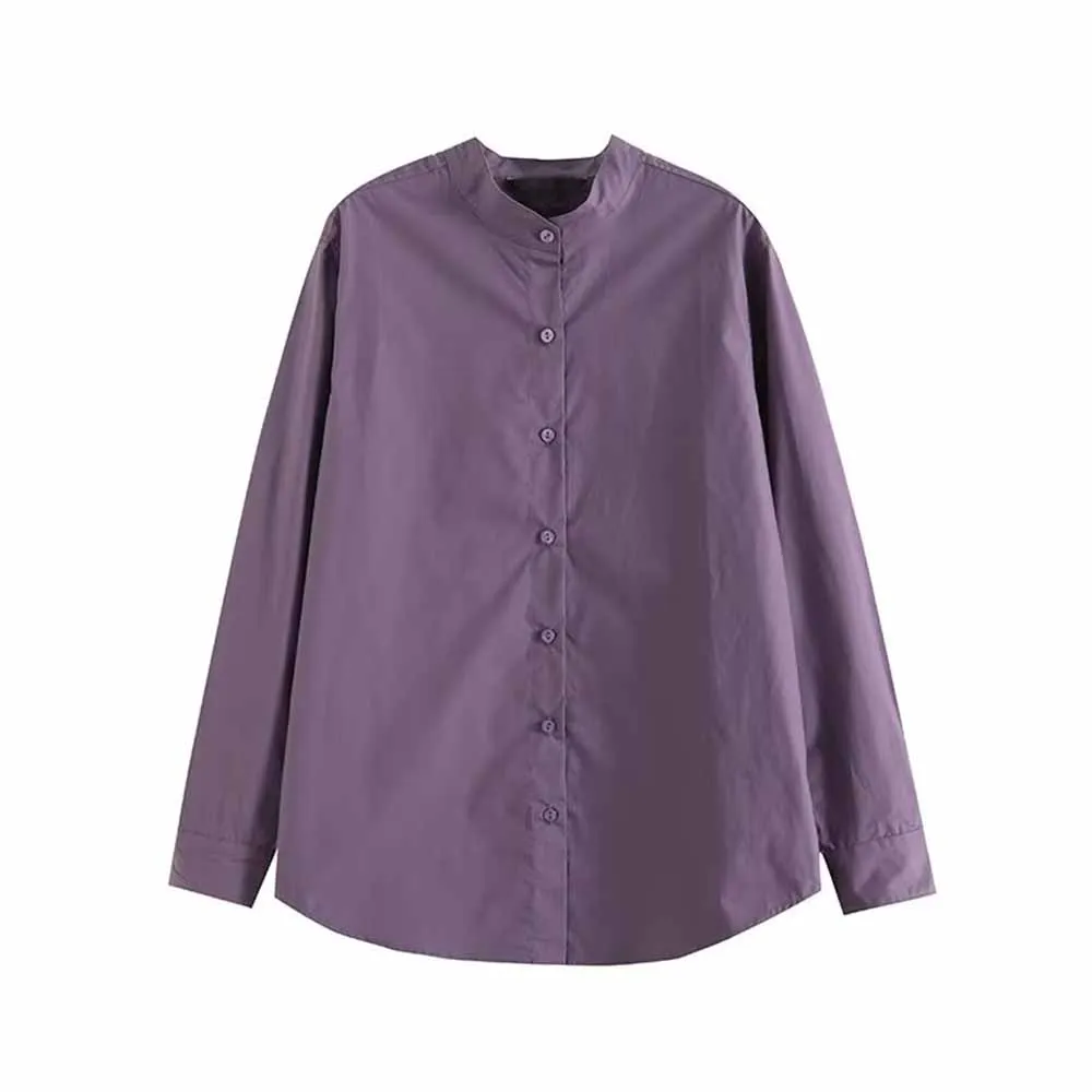 Women's new fashion loose single breasted lapel shirt casual cotton stand collar shirt retro long sleeved women's shirt chic top
Women's new fashion loose single breasted lapel shirt casual cotton stand collar shirt retro long sleeved women's shirt chic top