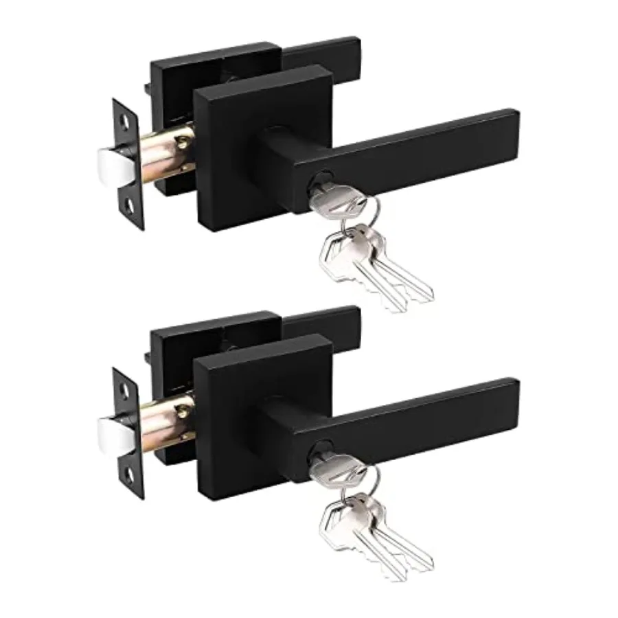 Entry Door Lever with Lock and Key, Entrance Door Handles for Office and Front Door, Matte Door Knobs Keyed Alike Same Key Lock
Entry Door Lever with Lock and Key, Entrance Door Handles for Office and Front Door, Matte Door Knobs Keyed Alike Same Key Lock