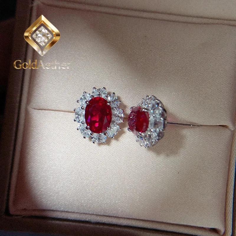 GoldNouveau 18K White Gold 1.5Ct each 6X8mm Oval Cut Sapphire&Ruby Lab Diamond Stud Earrings E057
GoldNouveau 18K White Gold 1.5Ct each 6X8mm Oval Cut Sapphire&Ruby Lab Diamond Stud Earrings E057