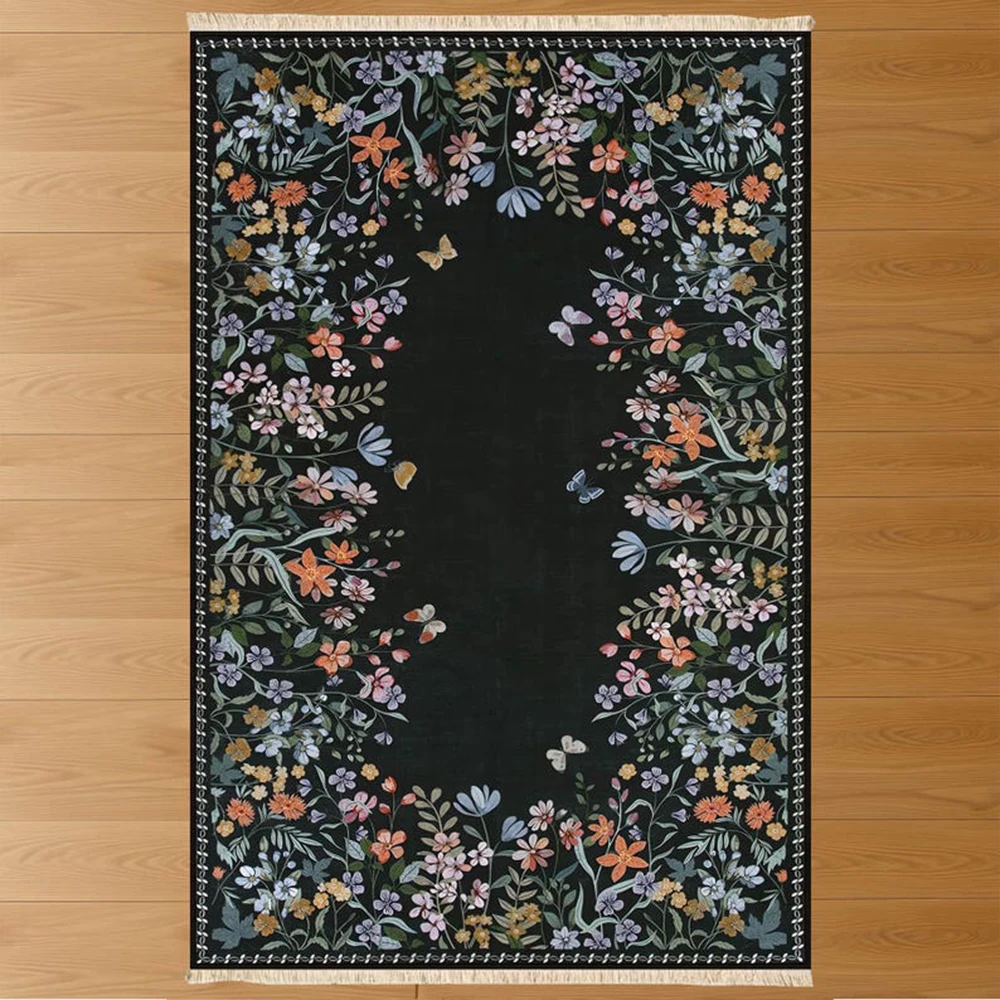 Elegant British Style Doormat Custom Black Base Coir Rug Colorful Floral Border Flying Butterflies Washable Mat Pet Friendly
Elegant British Style Doormat Custom Black Base Coir Rug Colorful Floral Border Flying Butterflies Washable Mat Pet Friendly