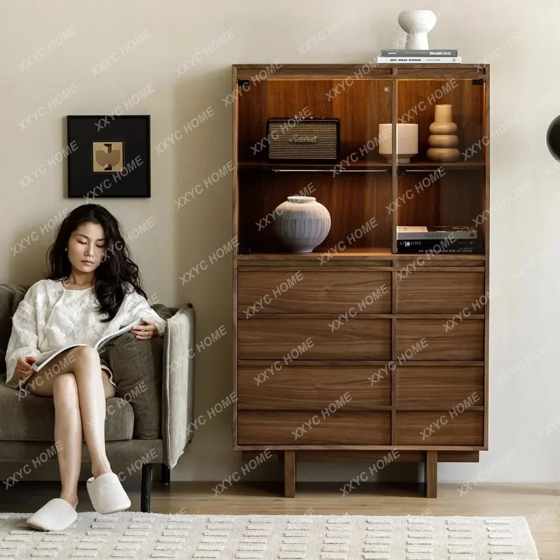LWine cabinet black walnut floor-to-ceiling display living room home high-end display cabinet
LWine cabinet black walnut floor-to-ceiling display living room home high-end display cabinet