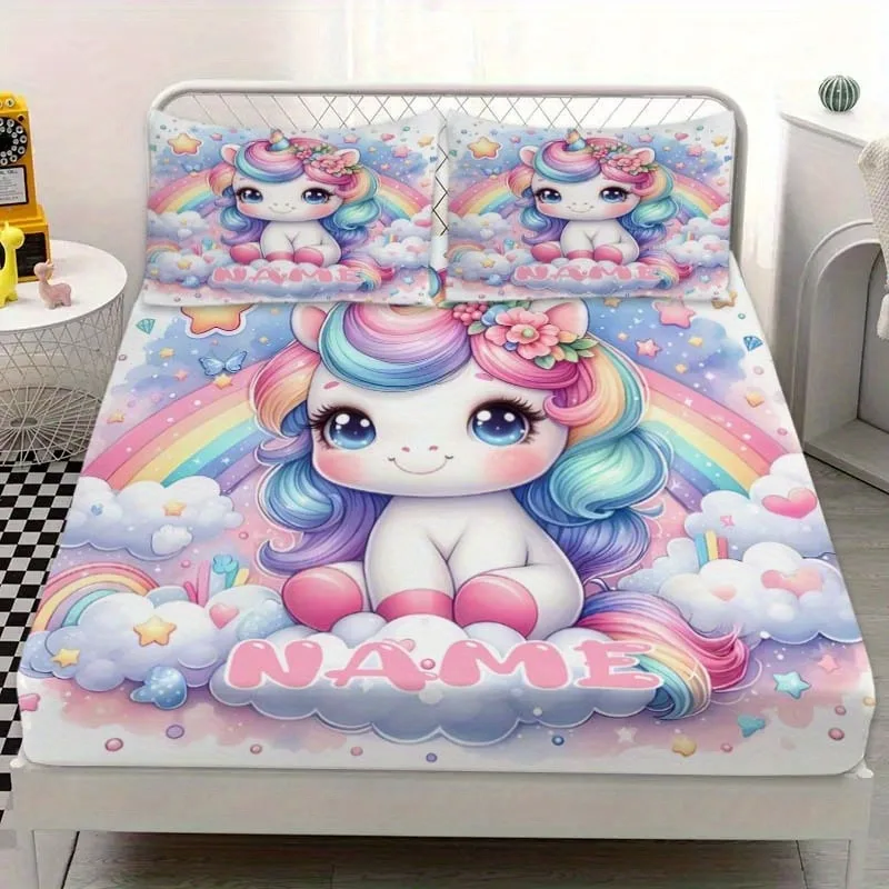 Unicorn 2/3pcs Bedding Set Fitted Sheet Printed 100% Polyester Anime Home Decor Suitable For Children And Adults
Unicorn 2/3pcs Bedding Set Fitted Sheet Printed 100% Polyester Anime Home Decor Suitable For Children And Adults
