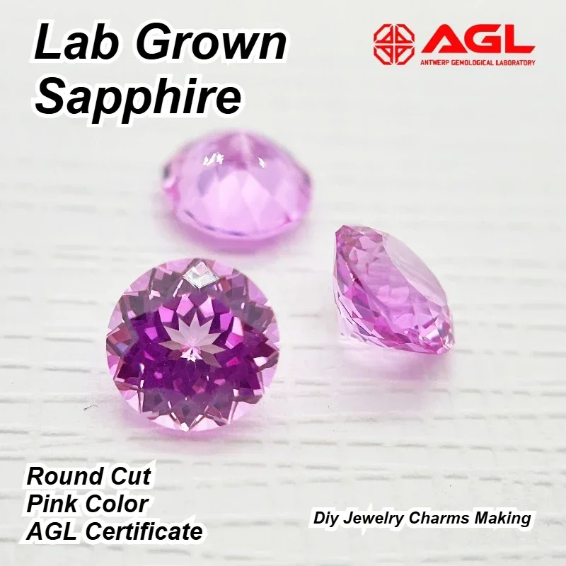 Lab Grown Sapphire Round Cut Pink Color Beads for Diy Jewelry Charms Making Necklace Rings Selectable AGL Certificate
Lab Grown Sapphire Round Cut Pink Color Beads for Diy Jewelry Charms Making Necklace Rings Selectable AGL Certificate