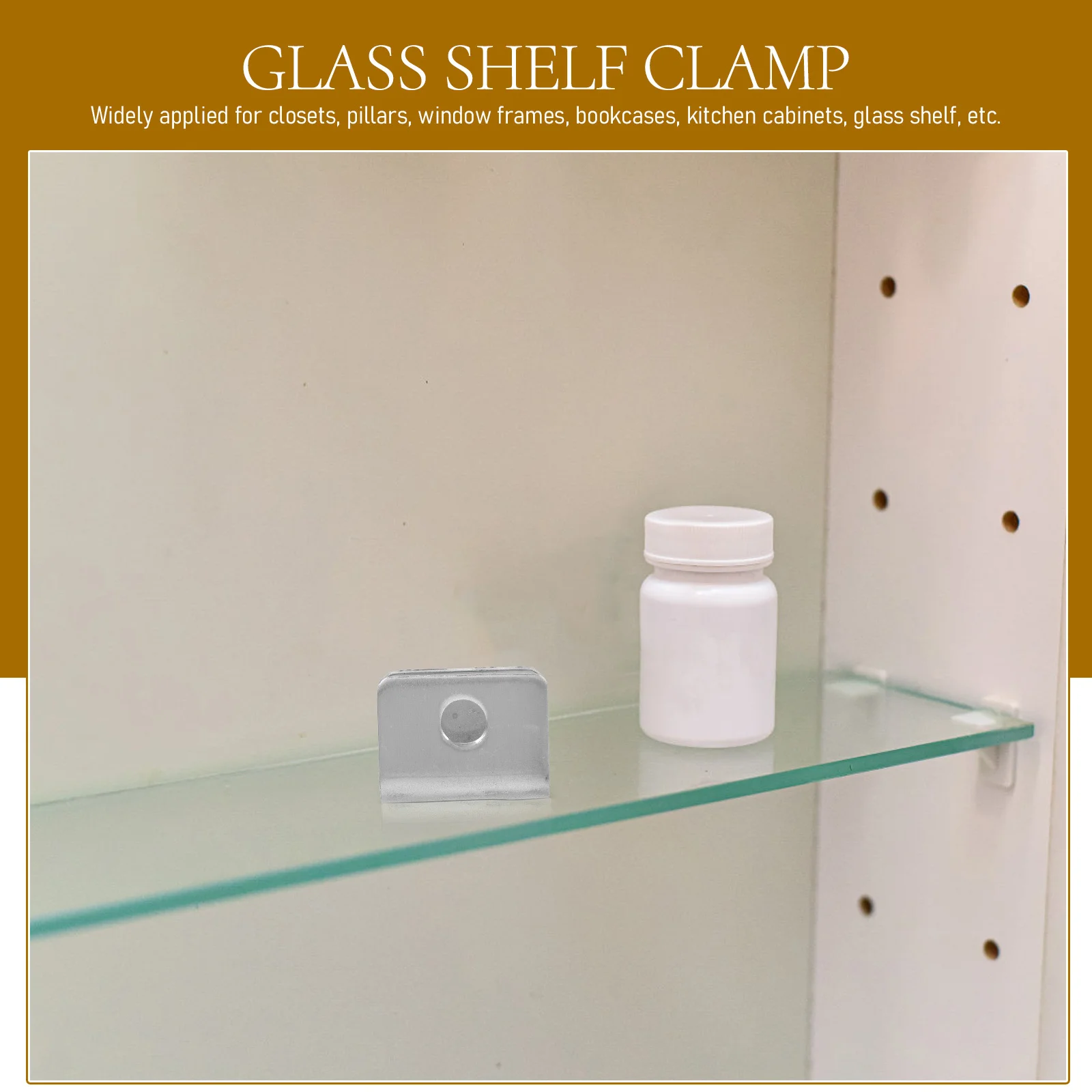 8Pcs Glass Shelf Bracket Clips No-Drill Smooth Edges Support for Shelves Cabinets Clamp Mirror Hangers
8Pcs Glass Shelf Bracket Clips No-Drill Smooth Edges Support for Shelves Cabinets Clamp Mirror Hangers