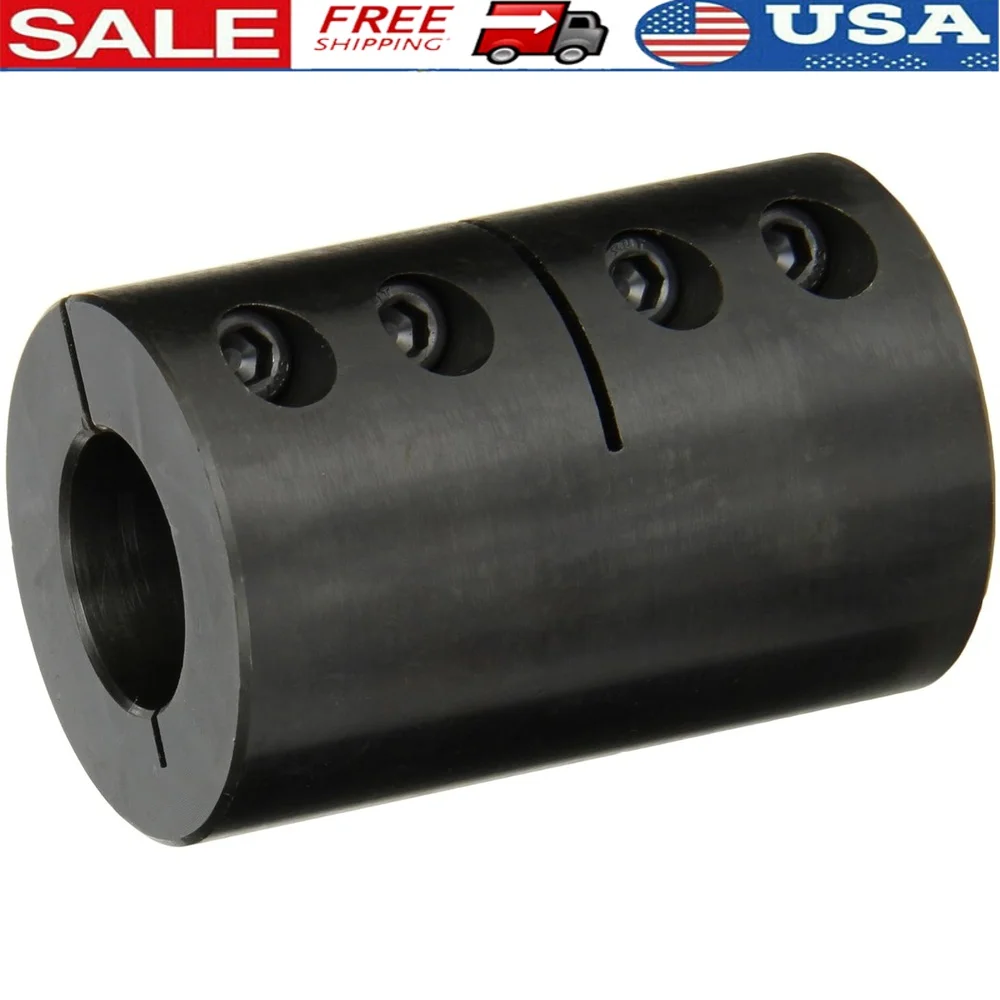 Mild Steel Black Oxide Clamping Coupling 1inch Bore 2inch OD 3inch Length High Torque Load Shaft Connector 1/4-28x5/8 Set 
Mild Steel Black Oxide Clamping Coupling 1inch Bore 2inch OD 3inch Length High Torque Load Shaft Connector 1/4-28x5/8 Set