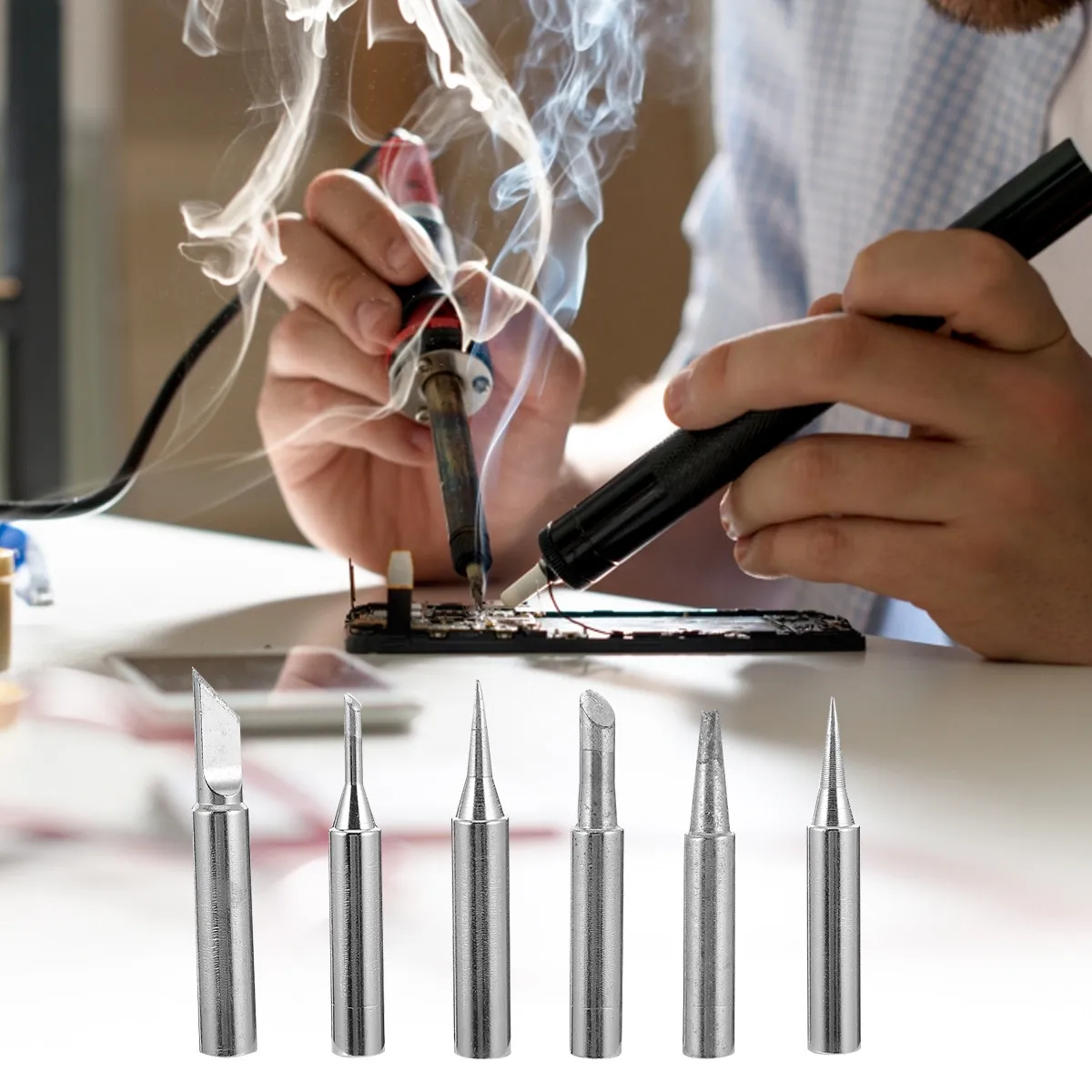 12Pcs Soldering Iron Tip Replacement Copper High Heat Transfer Tips for 936 Soldering Station Kit Welding Tip
12Pcs Soldering Iron Tip Replacement Copper High Heat Transfer Tips for 936 Soldering Station Kit Welding Tip