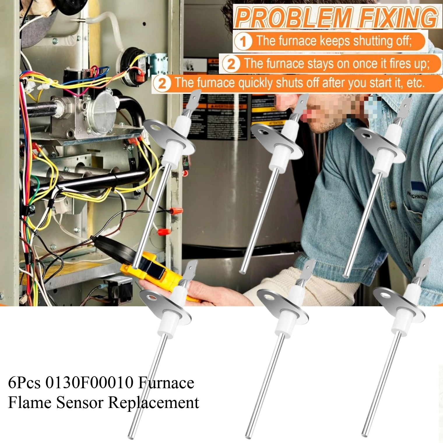 6 шт. 0130F00010 детали датчика пламени печи для Goodman ACS90453BXA ACS90703BXA B11726-06 P1257001F P1257007F P1257008F 20488501 
6 шт. 0130F00010 детали датчика пламени печи для Goodman ACS90453BXA ACS90703BXA B11726-06 P1257001F P1257007F P1257008F 20488501