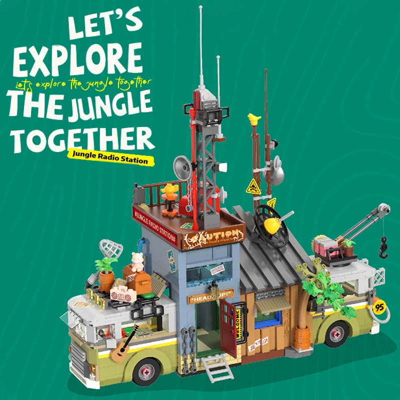 Креативная вещательная станция в джунглях, мини-игрушка из строительного блока, наборы для сборки автомобиля «сделай сам», для детей, рождественский подарок 
Креативная вещательная станция в джунглях, мини-игрушка из строительного блока, наборы для сборки автомобиля «сделай сам», для детей, рождественский подарок