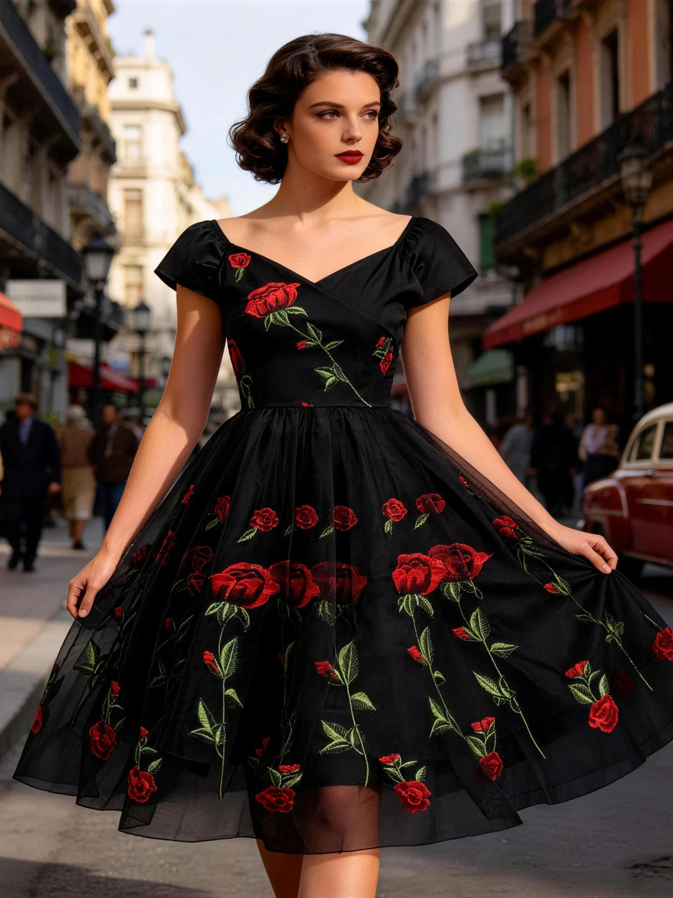Tonval V-Neck Elegant Birthday Prom Party Summer Dress Women Floral Embroidered Pleated Mesh Overlay Vintage Dresses
Tonval V-Neck Elegant Birthday Prom Party Summer Dress Women Floral Embroidered Pleated Mesh Overlay Vintage Dresses