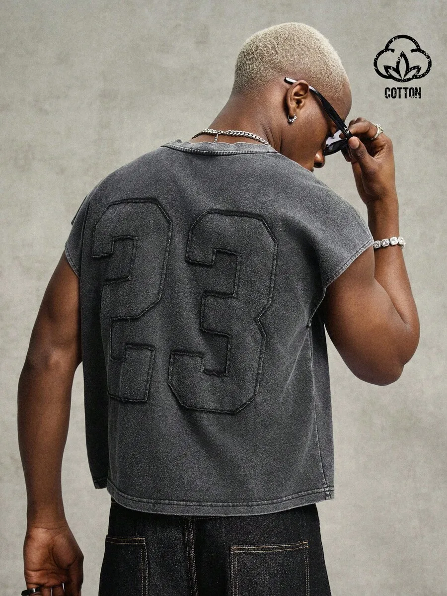 Mens Cotton Round Neck Casual Tank Top With Embroidered Number 23
Mens Cotton Round Neck Casual Tank Top With Embroidered Number 23