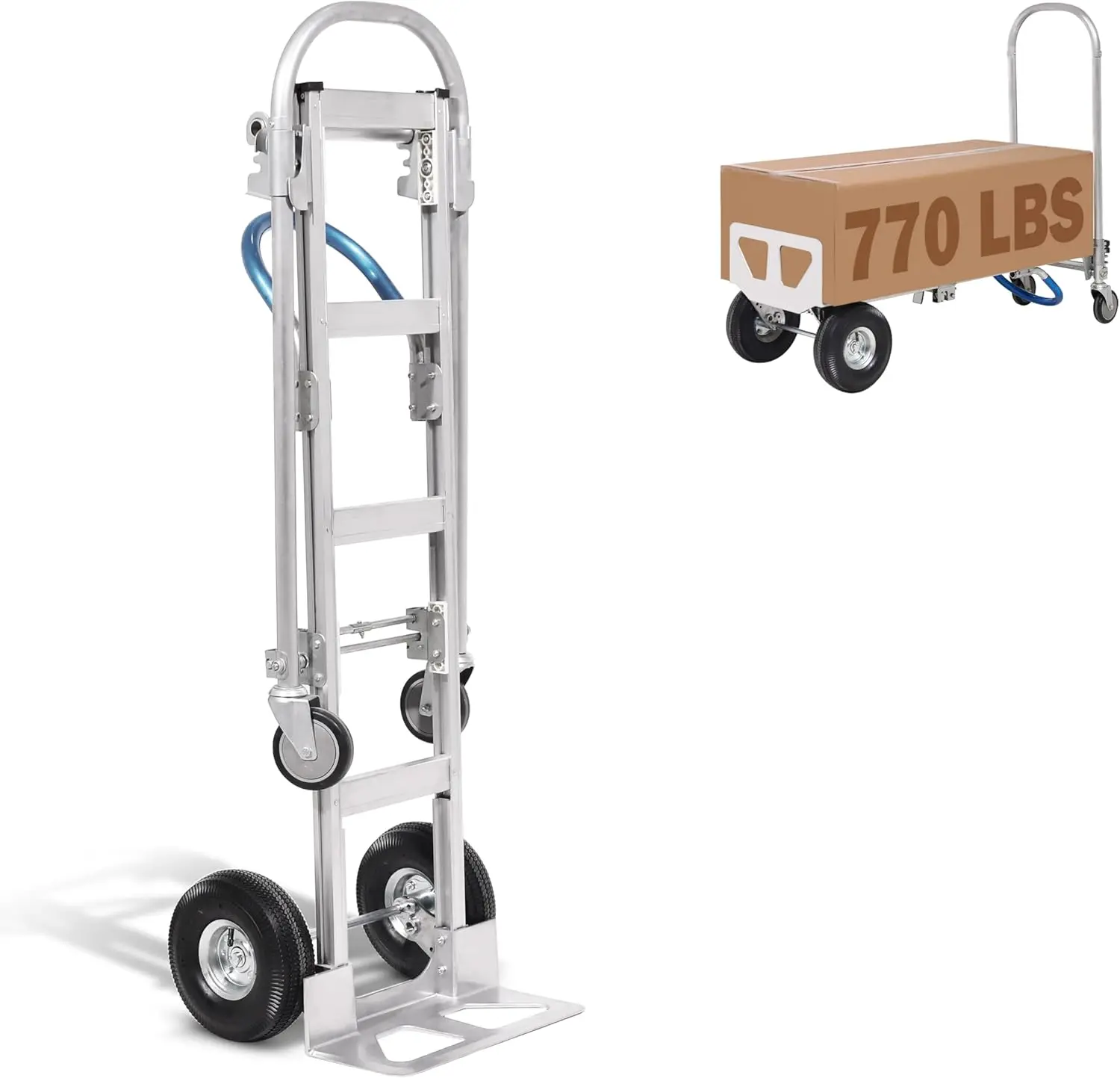 2-in-1 Aluminum Convertible Hand Truck - Industrial Heavy Duty Appliance Dolly 4-Wheel Platform Cart
2-in-1 Aluminum Convertible Hand Truck - Industrial Heavy Duty Appliance Dolly 4-Wheel Platform Cart