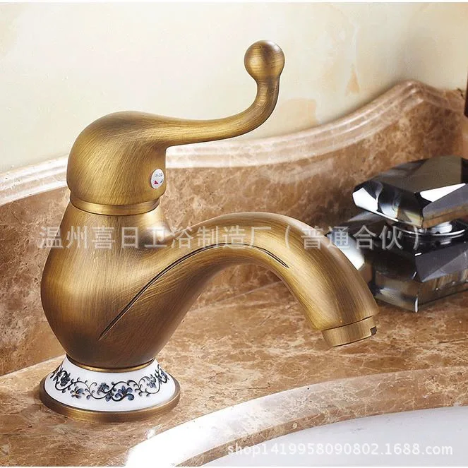 Antique Brass Sink Faucet Jug Design Bathroom Faucet Hot and Cold Faucet Sink Bathroom Ceramic Base Bronze Mixer Tap
Antique Brass Sink Faucet Jug Design Bathroom Faucet Hot and Cold Faucet Sink Bathroom Ceramic Base Bronze Mixer Tap