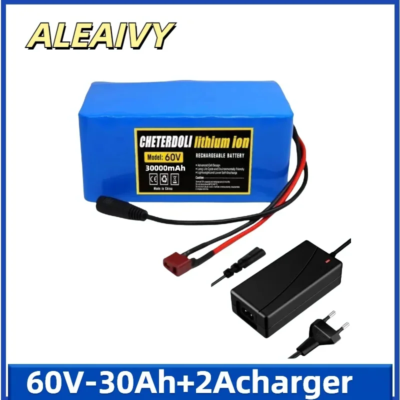 Aleaivy 60V 16S2P 30Ah 18650 lithium-ion battery pack, suitable for 67.2V 750W 1000W 30000mAh battery, built-in BMS, with 2A cha
Aleaivy 60V 16S2P 30Ah 18650 lithium-ion battery pack, suitable for 67.2V 750W 1000W 30000mAh battery, built-in BMS, with 2A cha