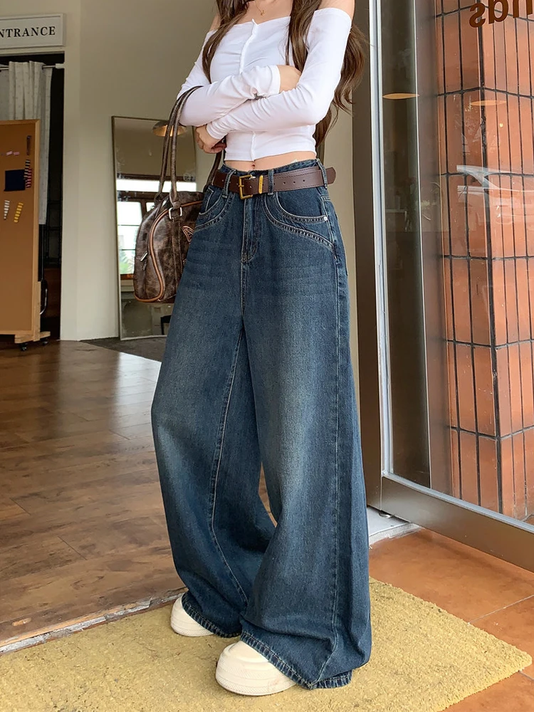 Retro Loose Fitting Denim Jeans Women's Wide Leg Blue High Waist Slimming Floor Length Casual Sle Spring New Arrivals
Retro Loose Fitting Denim Jeans Women's Wide Leg Blue High Waist Slimming Floor Length Casual Sle Spring New Arrivals