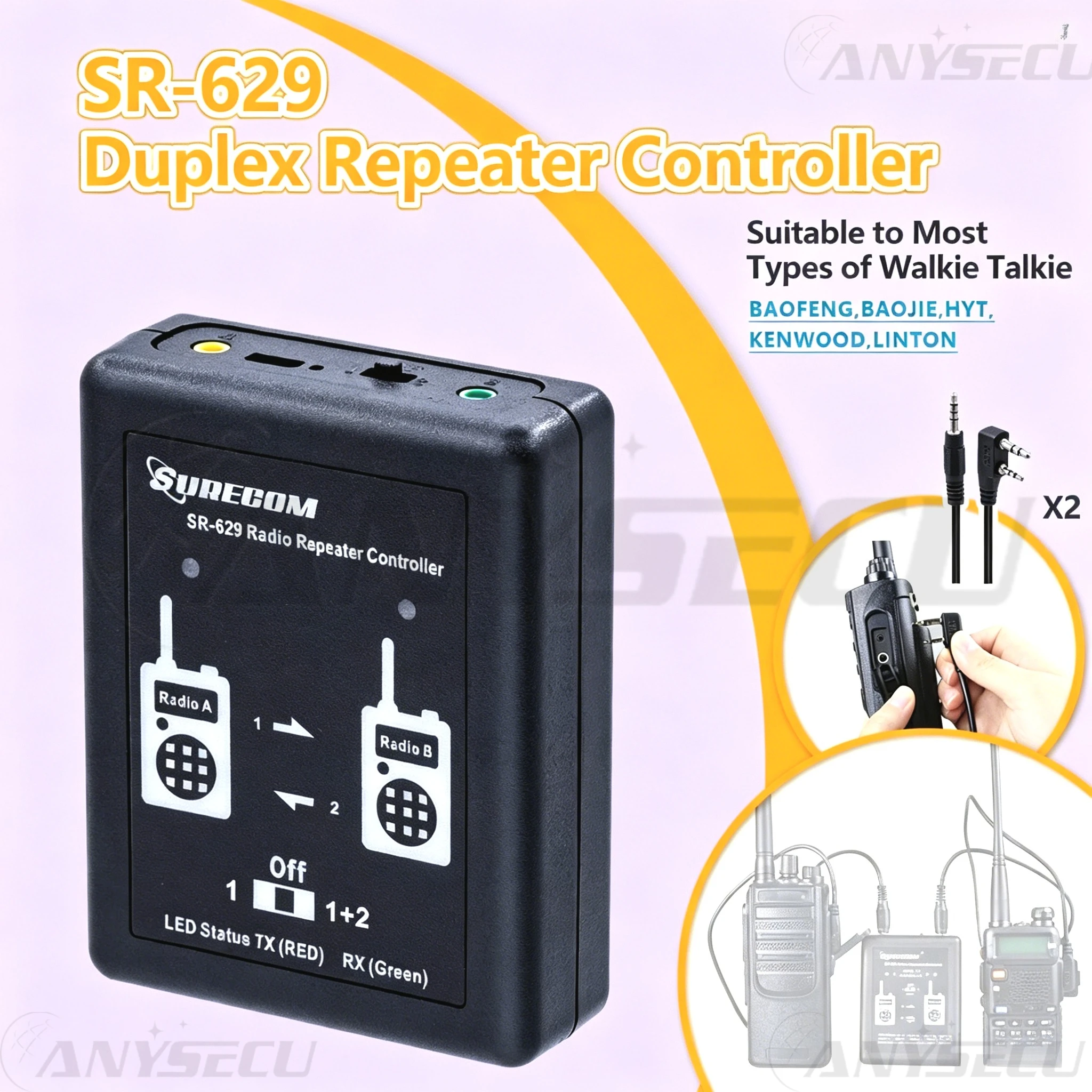 SR-629 Cross Band Duplex Repeater Controller Built-in Batt DTMF Password LED Display Portable Radio Signal Range Extender
SR-629 Cross Band Duplex Repeater Controller Built-in Batt DTMF Password LED Display Portable Radio Signal Range Extender