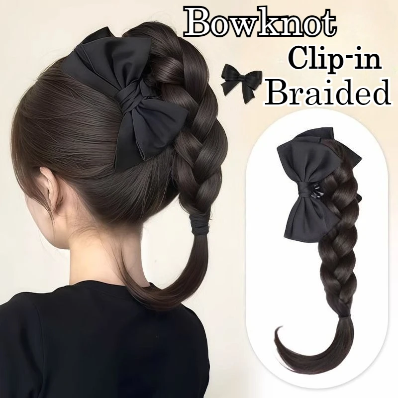 Bowknot Hair Clips Braid Wig Girls Claw Clip-in Hair Extensions Ponytail Realistic Wig Extensions Hairpiece Realistic Braid Wigs
Bowknot Hair Clips Braid Wig Girls Claw Clip-in Hair Extensions Ponytail Realistic Wig Extensions Hairpiece Realistic Braid Wigs