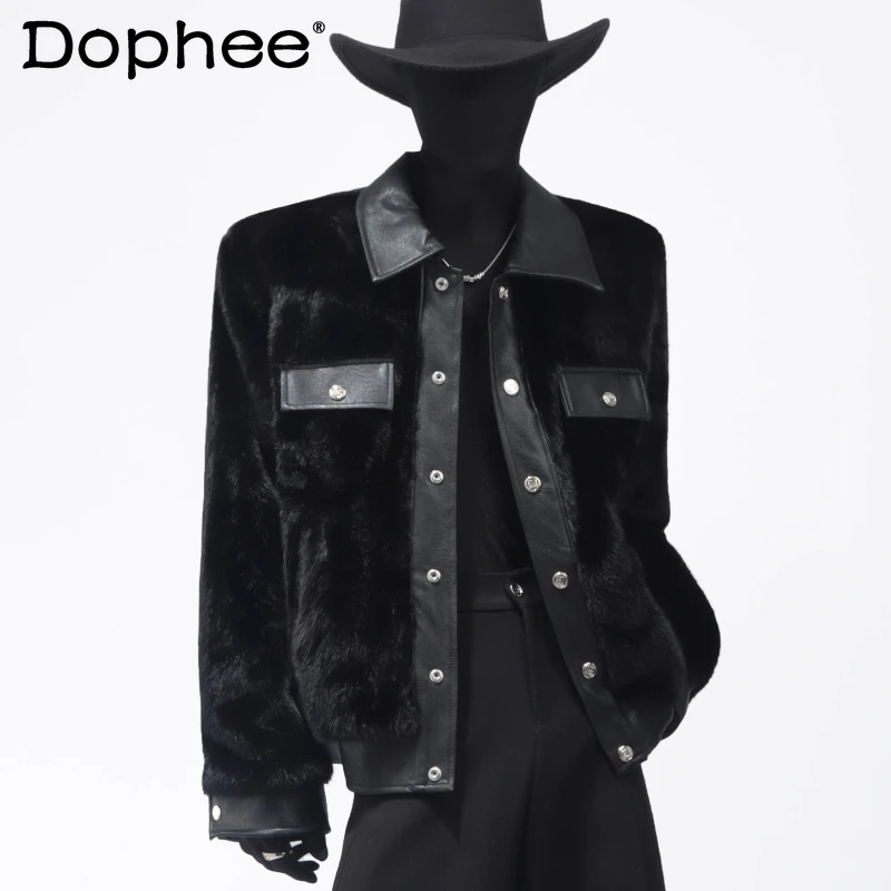 Мужские куртки из искусственной кожи на осень-зиму 2025 года, осень-зима, новые утолщенные пушистые куртки из искусственной кожи, мужские теплые пальто с лацканами, топы, свободные удобные куртки с длинными рукавами 
Мужские куртки из искусственной кожи на осень-зиму 2025 года, осень-зима, новые утолщенные пушистые куртки из искусственной кожи, мужские теплые пальто с лацканами, топы, свободные удобные куртки с длинными рукавами