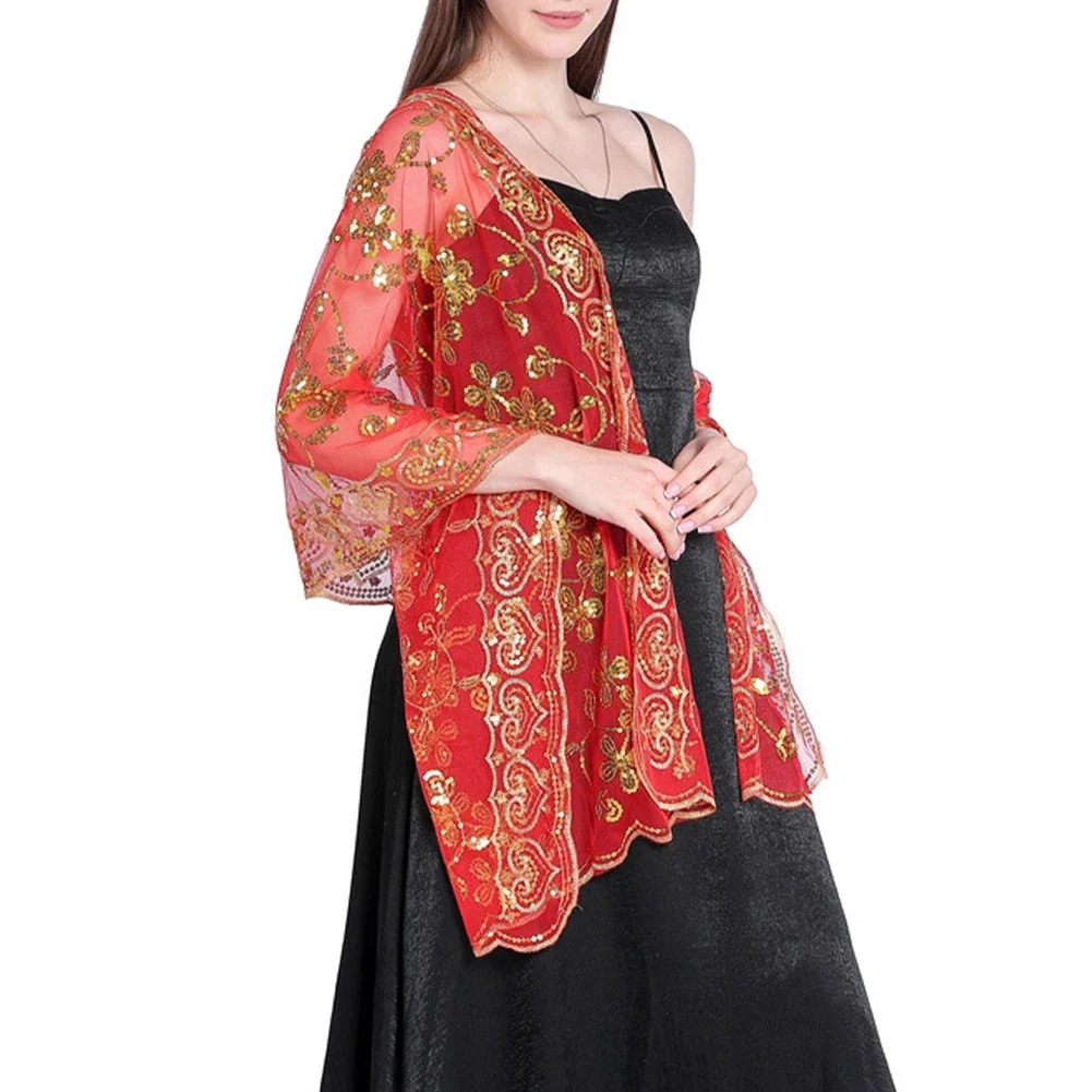 New Ladies Long Sparkly Sequin Sheer Tulle Lace Embroidery Shawl Wrap Scarf Evening Wedding Dress Cheongsam Shawl Women Scarf
New Ladies Long Sparkly Sequin Sheer Tulle Lace Embroidery Shawl Wrap Scarf Evening Wedding Dress Cheongsam Shawl Women Scarf