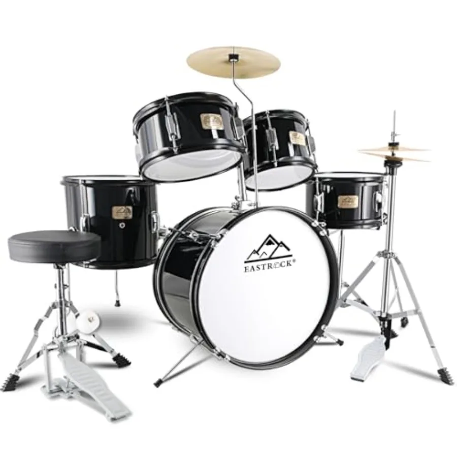 EASTROCK 5-Piece 16 Inches Junior Drum Set for 7-12 Years Old Black Drum Kit with Throne Cymbal Pedal and Drumsticks Beginner Y
EASTROCK 5-Piece 16 Inches Junior Drum Set for 7-12 Years Old Black Drum Kit with Throne Cymbal Pedal and Drumsticks Beginner Y