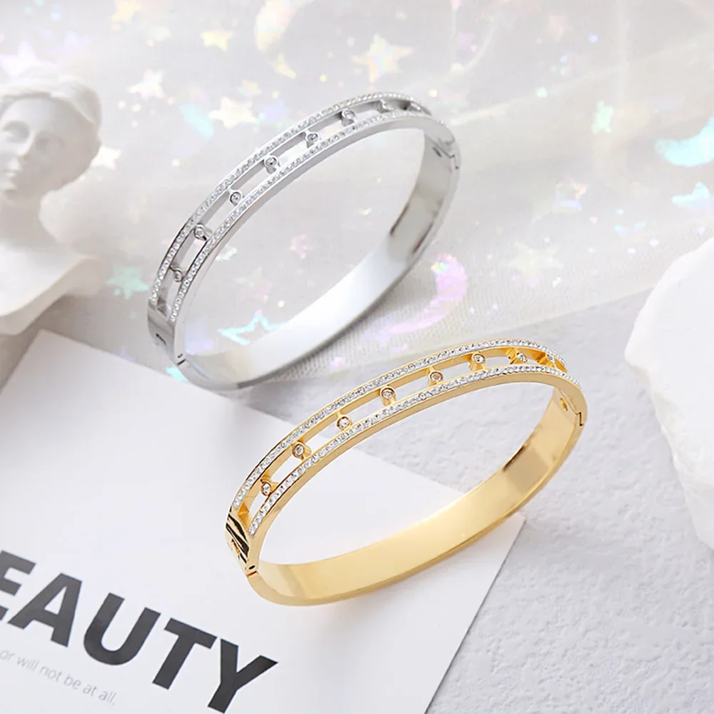 Stainless Steel Bangle For Women Hollow Zircon Bracelet Gold Plated Waterproof Jewelry Accessories birthday party gifts
Stainless Steel Bangle For Women Hollow Zircon Bracelet Gold Plated Waterproof Jewelry Accessories birthday party gifts