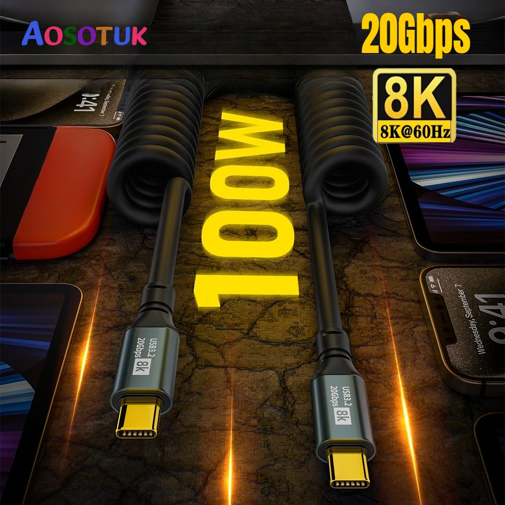 Кабель USB-C на USB-C 5A 100W PD для быстрой зарядки, 20 Гбит/с, USB 3.2, с поддержкой видео 8K/4K, для ноутбуков, планшетов, мобильных телефонов, внешних жестких дисков
Кабель USB-C на USB-C 5A 100W PD для быстрой зарядки, 20 Гбит/с, USB 3.2, с поддержкой видео 8K/4K, для ноутбуков, планшетов, мобильных телефонов, внешних жестких дисков