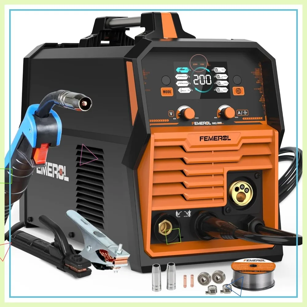 4-in-1 Multi-Process Welder: MIG, Flux Core, Stick, Lift TIG with Large LED Display for 110V/220V Use
4-in-1 Multi-Process Welder: MIG, Flux Core, Stick, Lift TIG with Large LED Display for 110V/220V Use