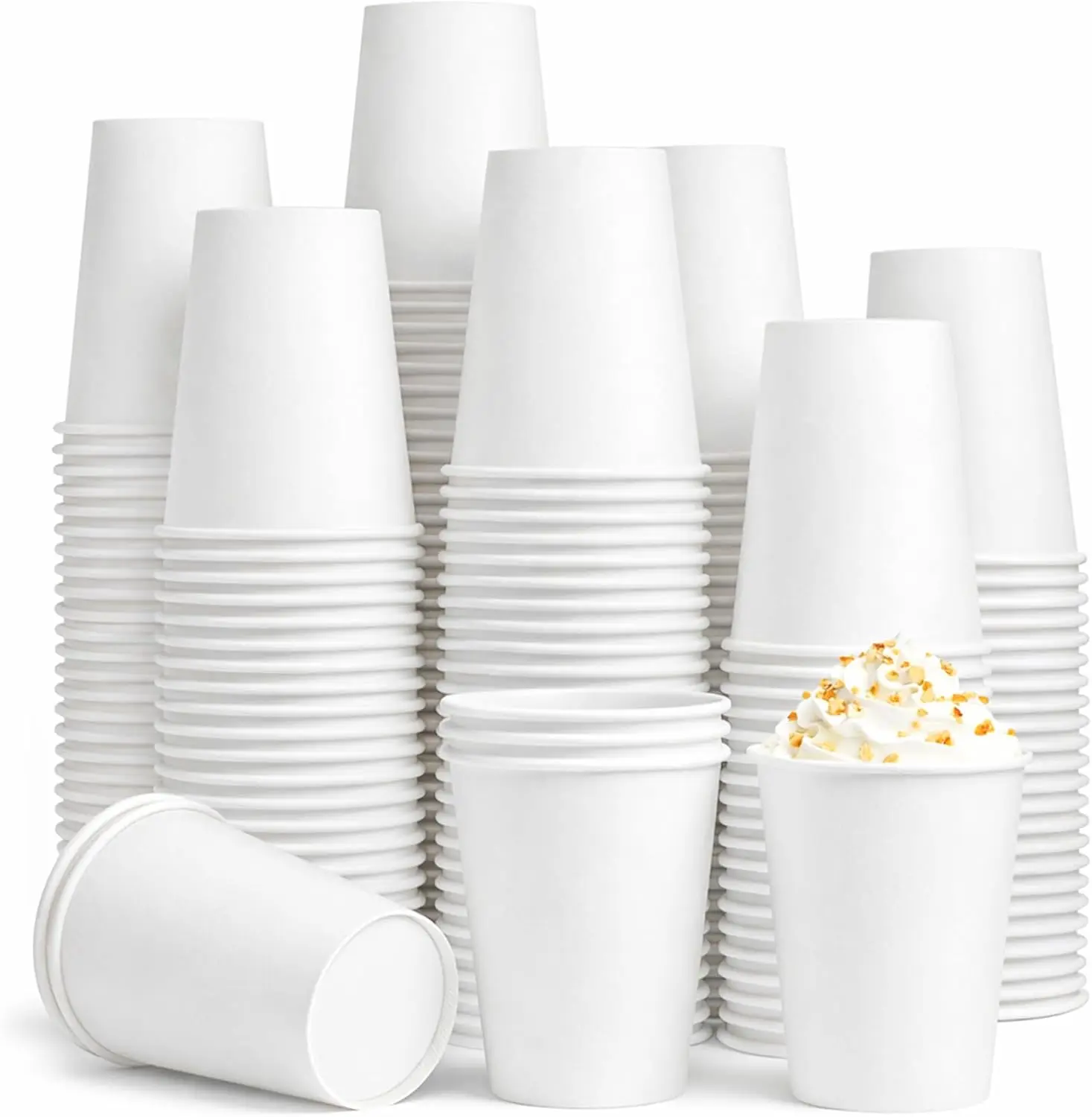 12 oz Disposable Paper Cups for Hot and Cold Beverages, 100 Pack with Leak-Resistant Lining for Home Office Party Travel
12 oz Disposable Paper Cups for Hot and Cold Beverages, 100 Pack with Leak-Resistant Lining for Home Office Party Travel