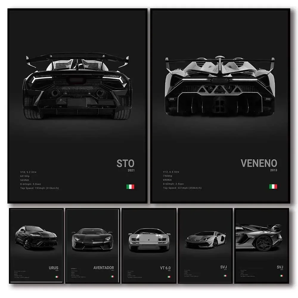 Black and White Luxury Supercar Svj Car Poster Aesthetic Sports Cars Sto Veneno Canvas Painting Wall Art Home Garage Room Decor
Black and White Luxury Supercar Svj Car Poster Aesthetic Sports Cars Sto Veneno Canvas Painting Wall Art Home Garage Room Decor