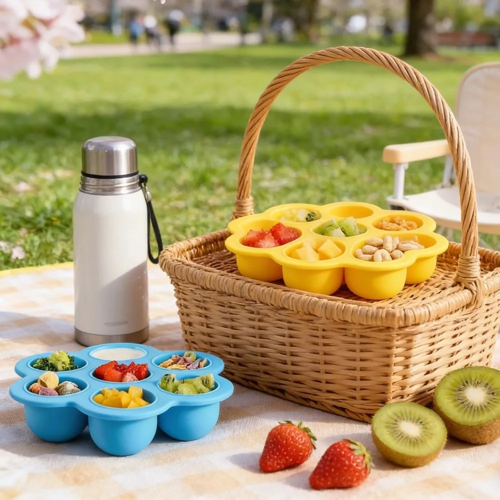 Soft Silicone Pastry Making Molds with Lids 7-Compartment Food Molds Multi-size Easy Release Snack Freezer Storage Kitchen Use
Soft Silicone Pastry Making Molds with Lids 7-Compartment Food Molds Multi-size Easy Release Snack Freezer Storage Kitchen Use