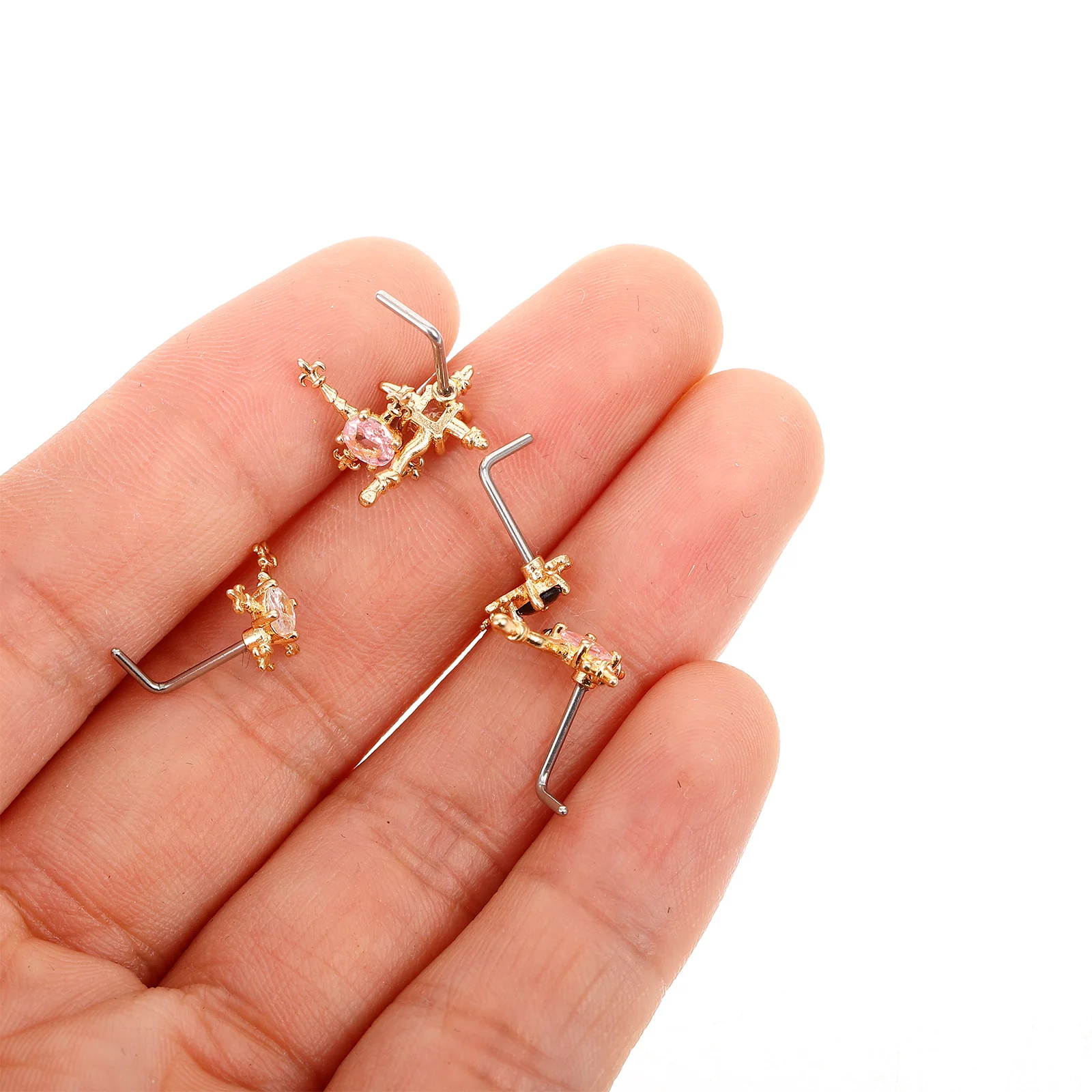 5 Pcs Nose Studs Piercings Straight Cute Rings Stainless Steel Body Jewelry for Women Hook
5 Pcs Nose Studs Piercings Straight Cute Rings Stainless Steel Body Jewelry for Women Hook