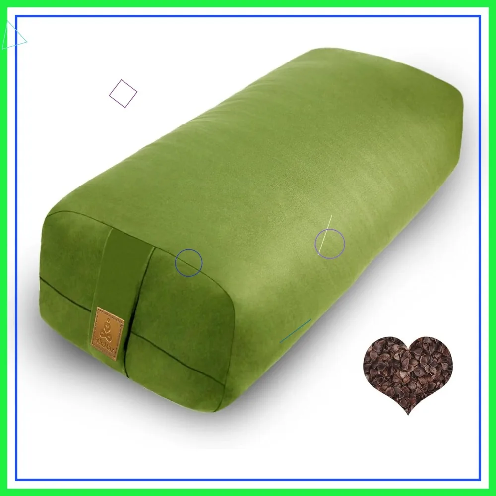 Rectangular Yoga Bolster Pillow 24x10.5x5.5in with Buckwheat Hulls, Cotton Cover
Rectangular Yoga Bolster Pillow 24x10.5x5.5in with Buckwheat Hulls, Cotton Cover