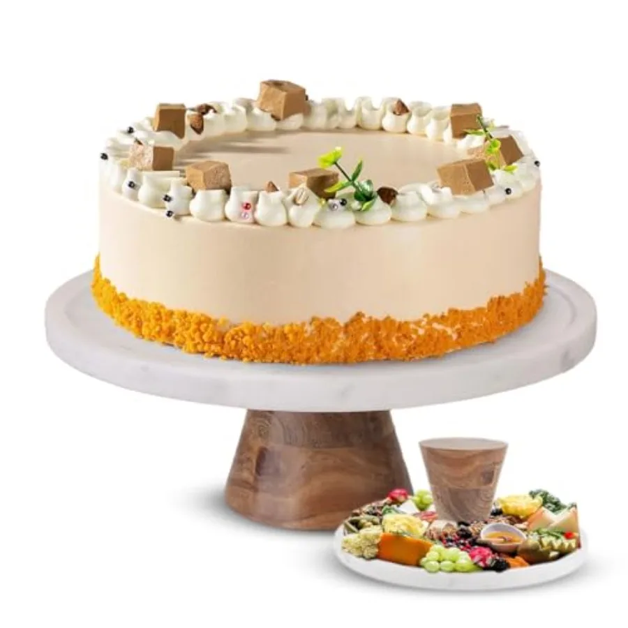 Marble and Acacia Wood Cake Stand - 11 Inch Round Cake Display for Weddings Birthdays and Parties - Dessert Stand for Cakes Muf
Marble and Acacia Wood Cake Stand - 11 Inch Round Cake Display for Weddings Birthdays and Parties - Dessert Stand for Cakes Muf
