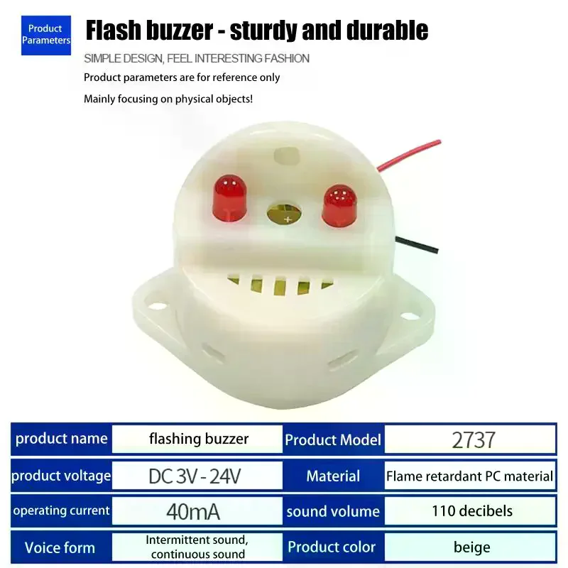 Minitype Sound And Light Electronic Buzzer LZQ-2737C DC6-24V IP54 Lamp Burglar Alarm Beep Sound High-decibel Warning Device
Minitype Sound And Light Electronic Buzzer LZQ-2737C DC6-24V IP54 Lamp Burglar Alarm Beep Sound High-decibel Warning Device