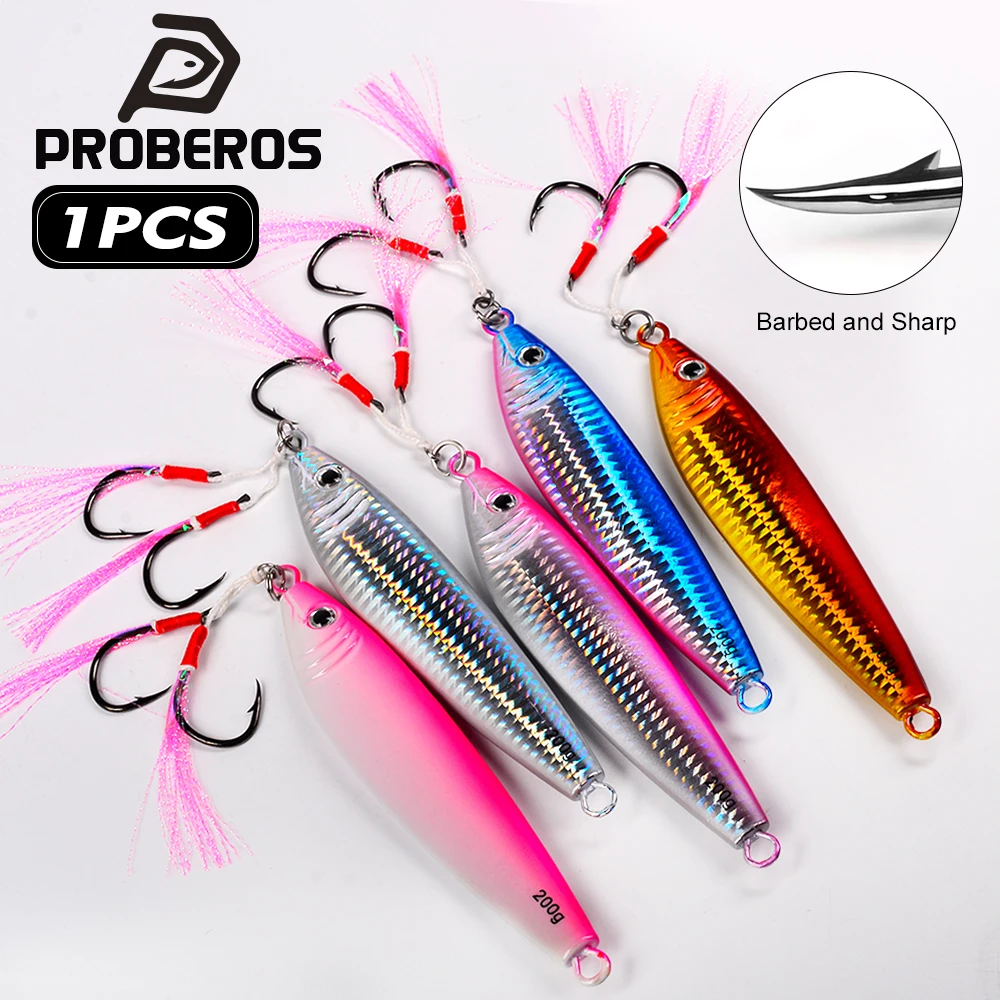 Proberos Fish Scale Laser Coated Hard Bait 20-200g Metal Iron Plate Feather Hook Jigging Bait 1PC Sea Bass Saltwater Fish Lures
Proberos Fish Scale Laser Coated Hard Bait 20-200g Metal Iron Plate Feather Hook Jigging Bait 1PC Sea Bass Saltwater Fish Lures