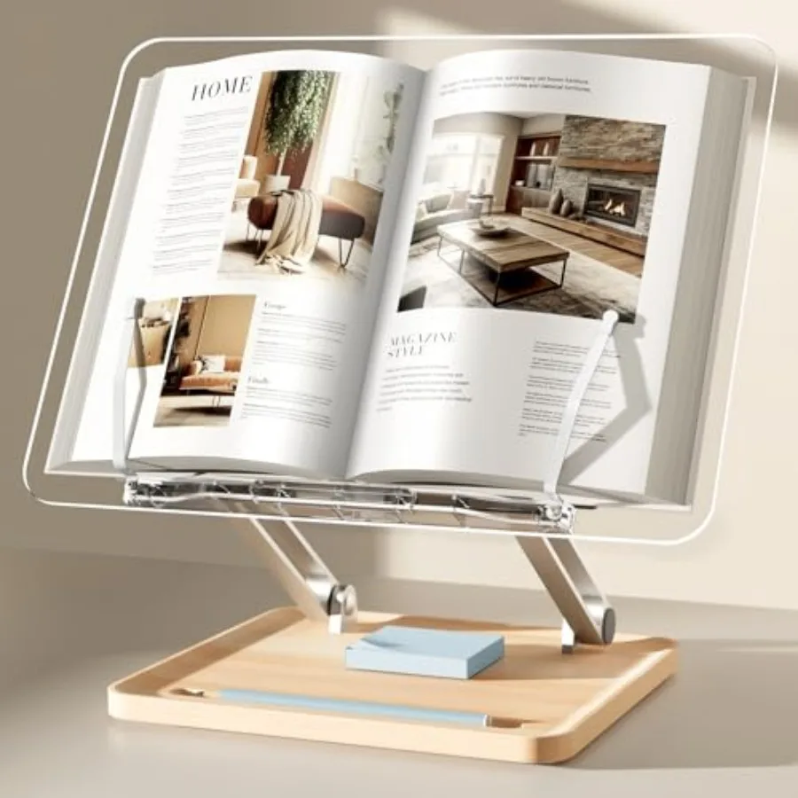 Adjustable Acrylic Book Stand for Reading, Book Holder with Pen Slot, Foldable Desktop Riser for Laptop, Recipe, Textbook - Han
Adjustable Acrylic Book Stand for Reading, Book Holder with Pen Slot, Foldable Desktop Riser for Laptop, Recipe, Textbook - Han