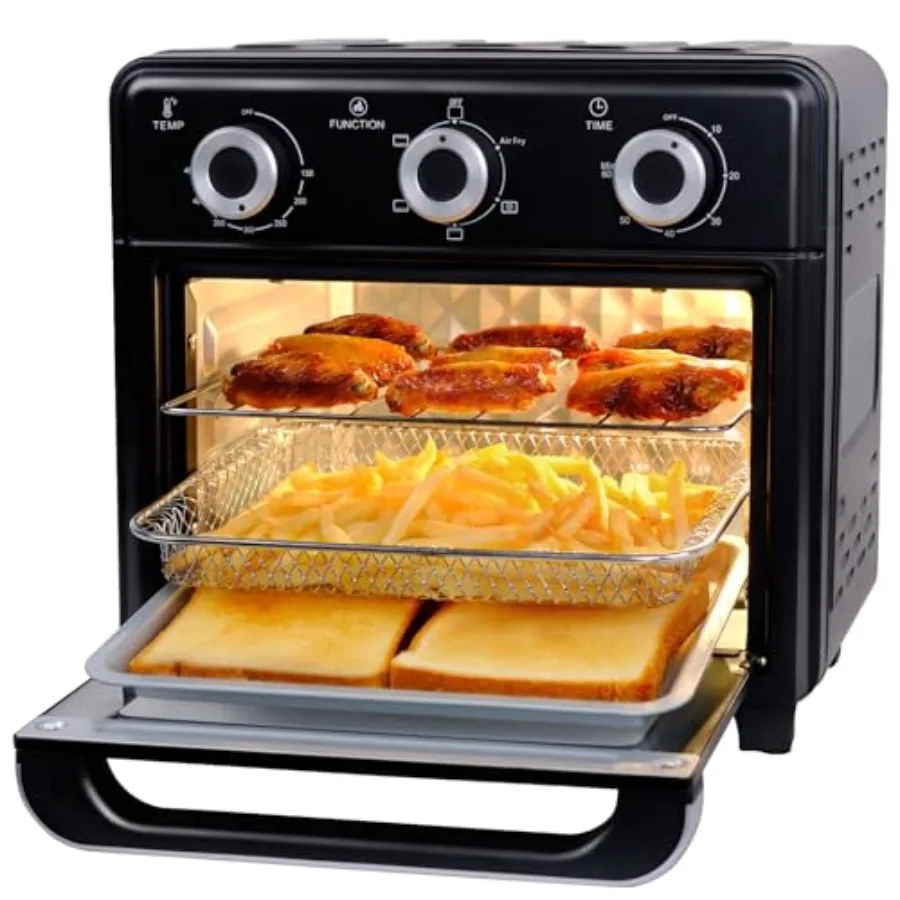 10QT Air Fryer Toaster Oven Combo 3-Layer Cooking Air Fryer Oven with Visible Window Countertop Airfryers with 5 in 1 Functions
10QT Air Fryer Toaster Oven Combo 3-Layer Cooking Air Fryer Oven with Visible Window Countertop Airfryers with 5 in 1 Functions
