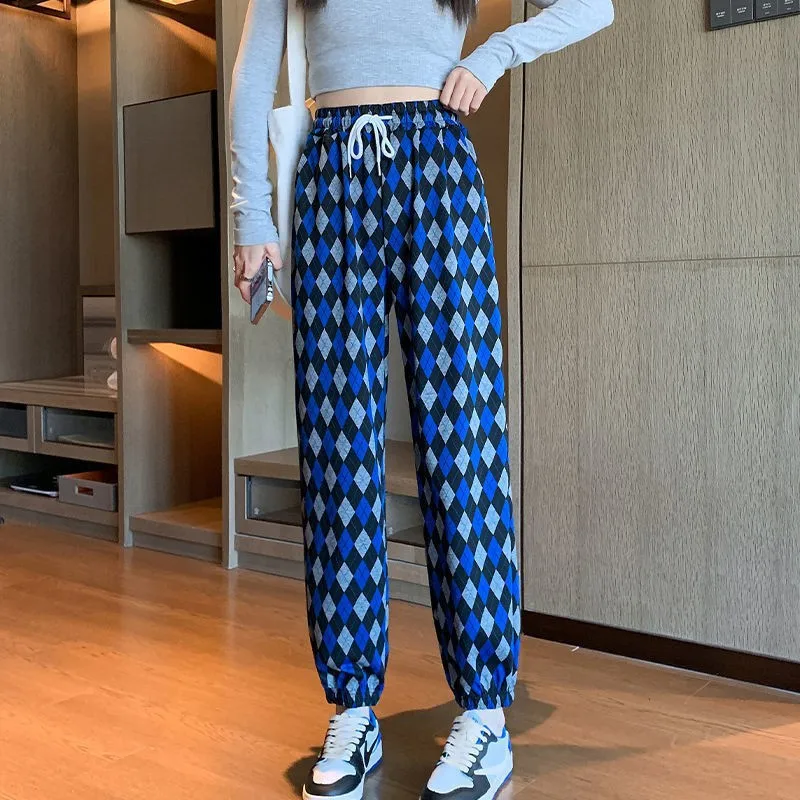 Women's Plaid Sports Pants Quick-drying Plus-size Straight-leg Casual Jogging Pants Harem Summer Sweat-absorbing Casual Elastic
Women's Plaid Sports Pants Quick-drying Plus-size Straight-leg Casual Jogging Pants Harem Summer Sweat-absorbing Casual Elastic