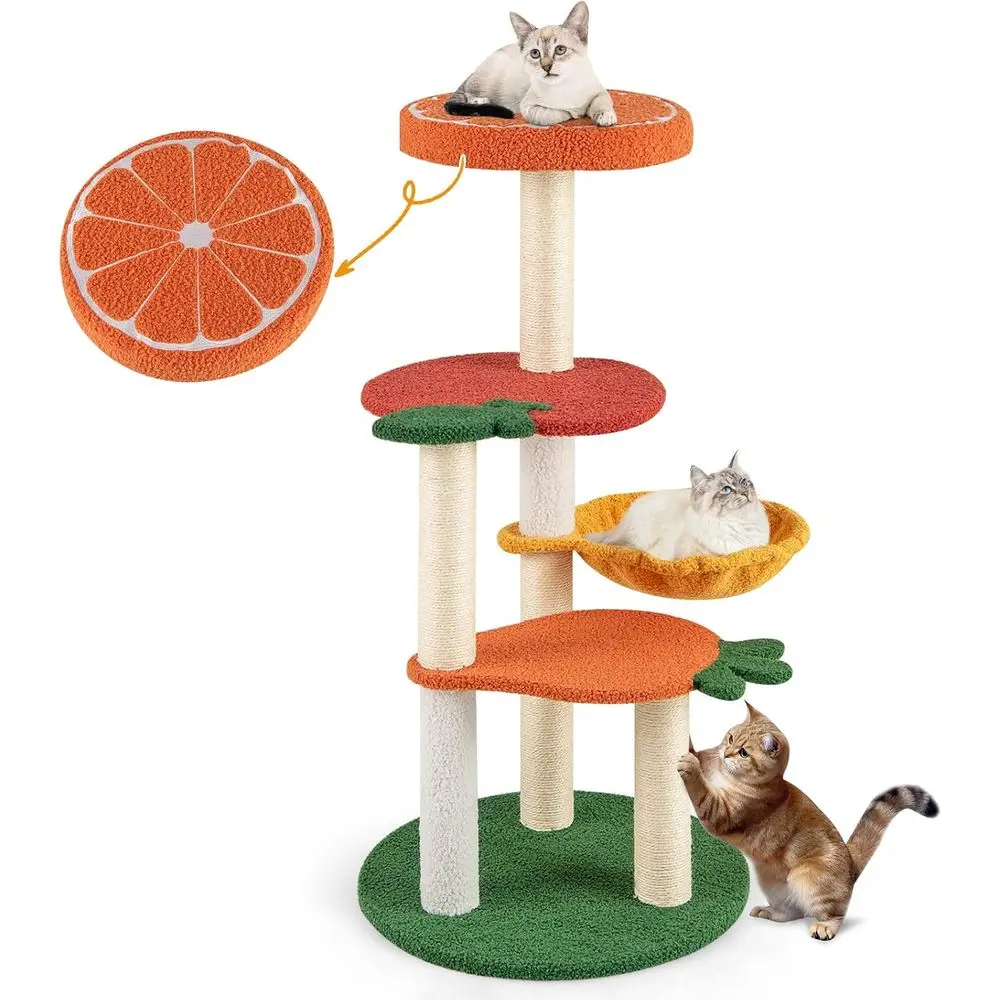 Многоуровневая кошачья лежанка-башня с сизалевыми столбиками, мягкой подушкой-лежанкой, вращающейся корзиной и платформой в форме моркови
Многоуровневая кошачья лежанка-башня с сизалевыми столбиками, мягкой подушкой-лежанкой, вращающейся корзиной и платформой в форме моркови