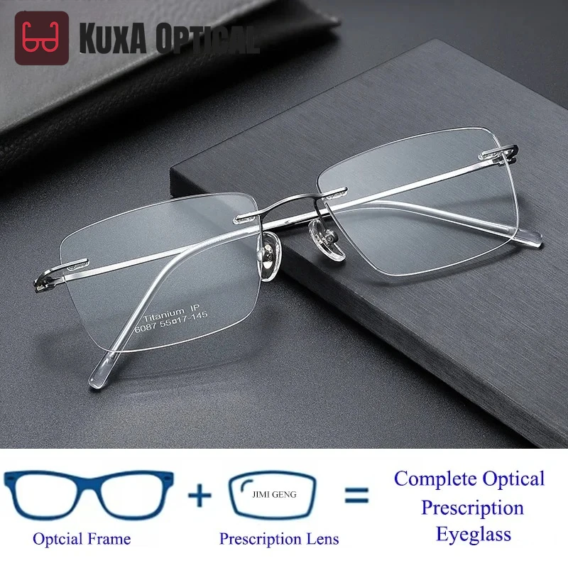 Ultralight Titanium Rimless Square Eyeglasses Frame Myopia Prescription Glasses for Men And Women Optical Eye Glass
Ultralight Titanium Rimless Square Eyeglasses Frame Myopia Prescription Glasses for Men And Women Optical Eye Glass